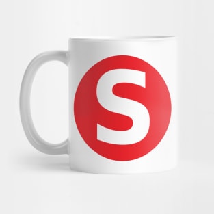 Letter S Big Red Dot Letters & Numbers Mug